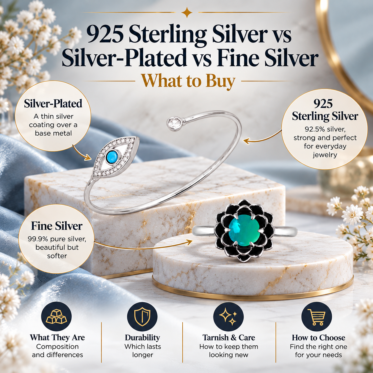 925 Sterling Silver vs Silver-Plated vs Fine Silver: What to Buy